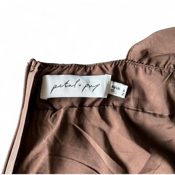 Petal And Pup Women’s Tia Dress Brown Paisley Halter Neck High Low Hem Size 2 - Picture 4 of 4